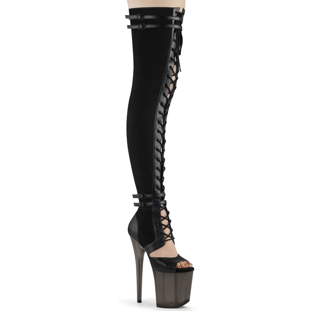 Pleaser - FLAMINGO3027 Plateau Overknee Laarzen - Zwart Product image